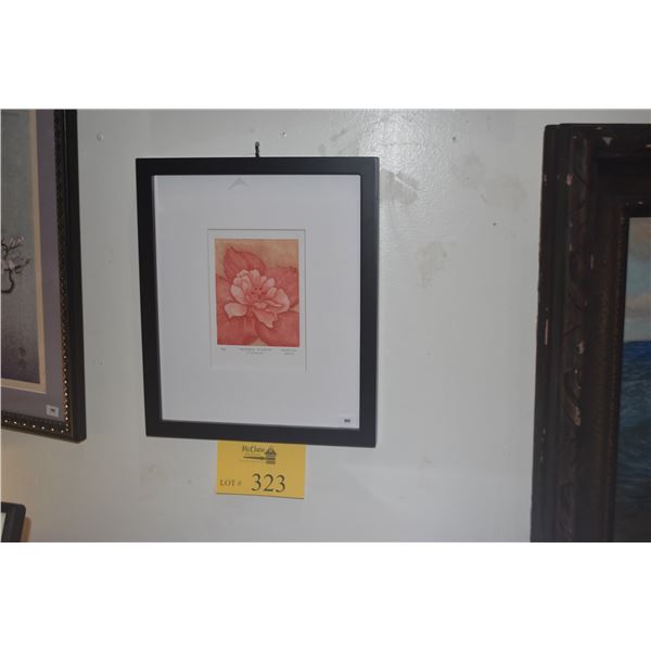 FRAMED PRINT, "PRINCESS MICHIKO HIBISCUS"; SIGNED M. CHING 2023 2/4 (11" X 13")