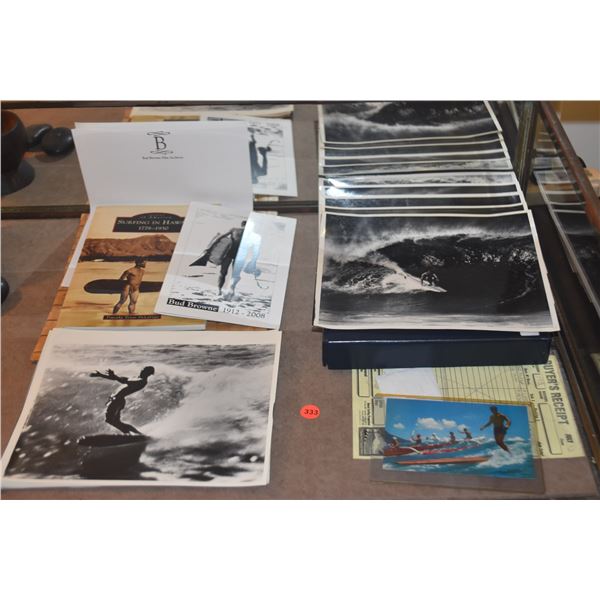 COLLECTION OF BLACK & WHITE PHOTOS BY BUD BROWN (1912-2008) OF BIG WAVE SURFERS GREG NOLL, MIKE STAN