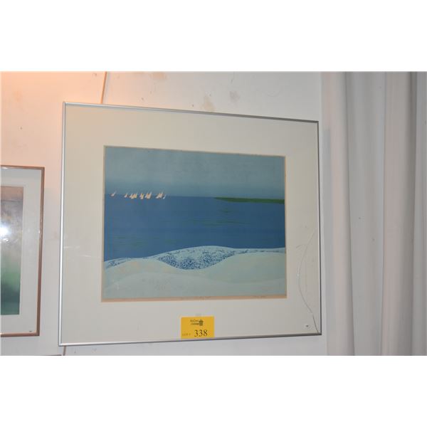 FRAMED PRINT, 'SEA SERIES-SUNDAY SAIL"; SIGNED LOUIS POHL 25/50 (34 1/4" x 29 1/2")