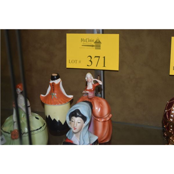 COLLECTION OF VINTAGE PERFUME BOTTLES & VANITY BRUSH HOLDER (4 PCS)