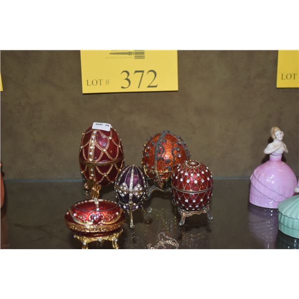 BEJEWELED EGG BOXES & 1 NECKLACE (6 PCS)