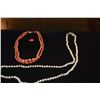 Image 1 : 2 CORAL NECKLACES & 1 OPERA LENGTH PEARL NECKLACE (3 PCS)