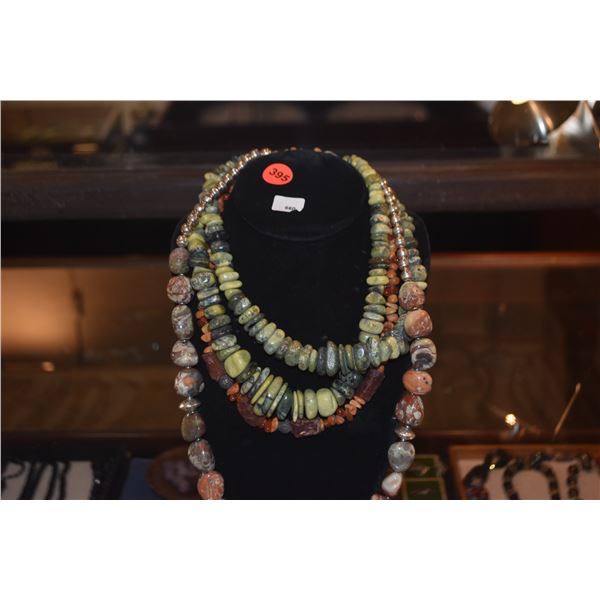 SEMI-PRECIOUS BEAD NECKLACES (4 PCS)