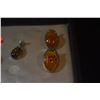 Image 2 : AMBER STERLING SILVER PENDANTS & EARRINGS (5 PCS)