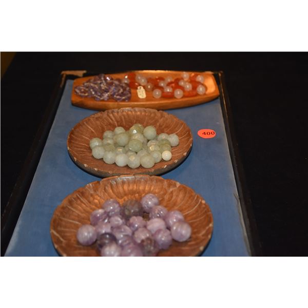 MIXED LOT: SEMI-PRECIOUS STONE BEADS & NECKLACES