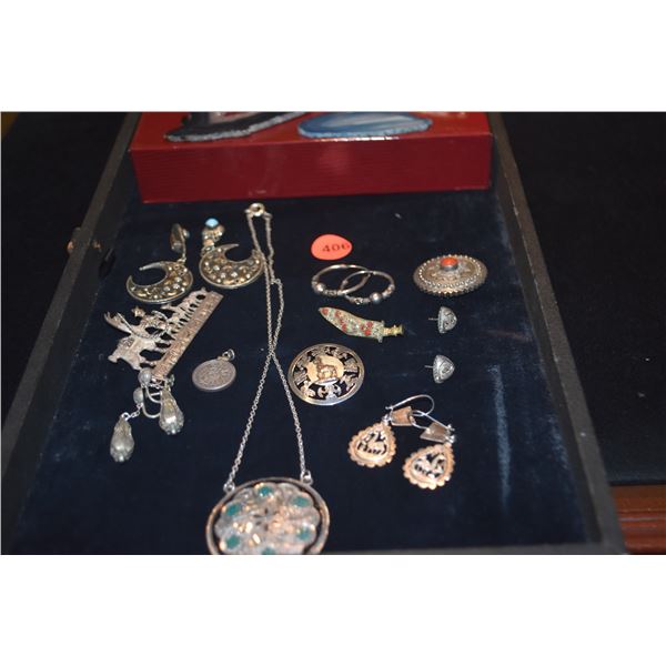 PERUVIAN & MIDDLE EASTERN SILVER JEWELRY (11 PCS)