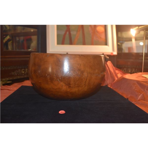 HANDMADE KOU UMEKE W/KEPA KEPA & POHO REPAIRS, SHELLAC FINISH (7 1/4" X 11 5/8")