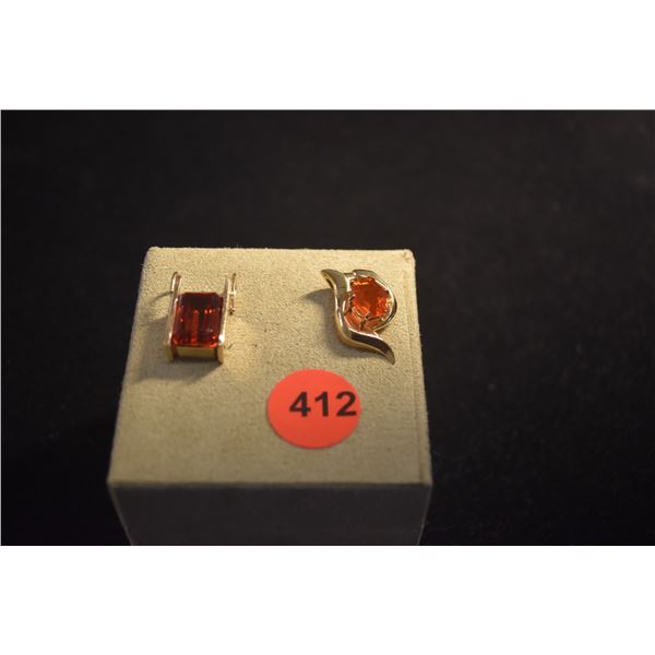 14K (TESTED) GEMSET PENDANTS (10.8 GTW) (2 PCS)
