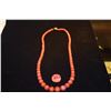 Image 1 : 18K NATURAL RED CORAL BEAD NECKLACE W/APPRAISAL (APPRISED: $9,750)