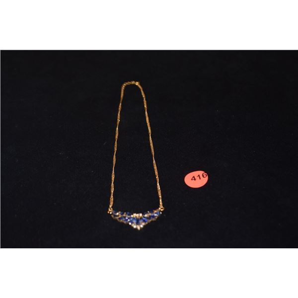 14K SAPPHIRE & DIAMOND NECKLACE (11.6 GTW)