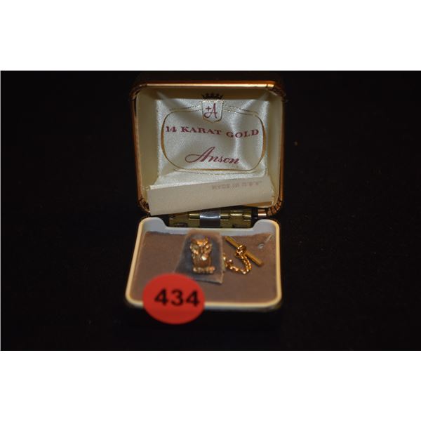 14K OWL TIE TACK (.9 G OWL ONLY)