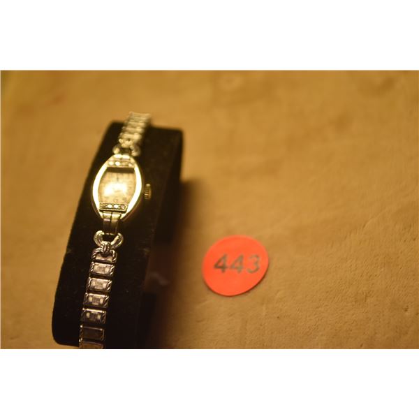 18K DIAMOND HAMITON LADIES WATCH (BAND NOT GOLD)