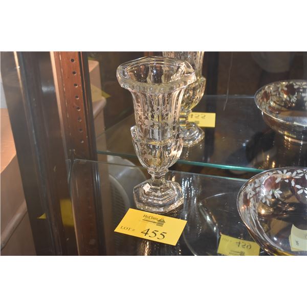 TIFFANY & CO. BIEDERMEIER ETCHED GLASS VASE (10 1/4")