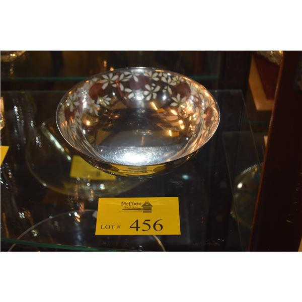 TIFFANY & CO. STERLING SILVER 9" BOWL W/COPPER & ENAMEL (901.4 GTW)