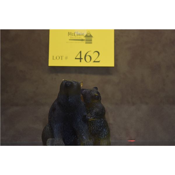 DAUM CRYSTAL PATE DE VERRE MOTHER BEAR & BABY