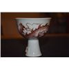 Image 2 : 2 CHINESE PORCELAIN STEM CUPS, RED GLAZED, FISH & DRAGON, NO MARKS (3 3/8") (2 PCS)