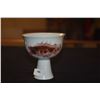 Image 8 : 2 CHINESE PORCELAIN STEM CUPS, RED GLAZED, FISH & DRAGON, NO MARKS (3 3/8") (2 PCS)