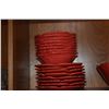 Image 4 : NANETTE VACHER AMBIANCE FLEUR ROUGE BOWLS & PLATES (17 PCS)