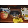 Image 1 : MIXED LOT: BOWLS, CHEESE COVER, COVERED BOX, APPLE, PLATES, ETC. (12 PCS)