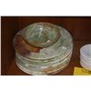 Image 3 : GREEN ONYX PLATES, BOWLS, CUPS & WHITE STONE DISHES (28 PCS)