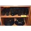 Image 1 : COLLECTION OF BLACK GLASS PLATES, MUGS & GLASSES (38 PCS) (DOES NOT INCLUDE STAND)