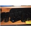 Image 2 : COLLECTION OF BLACK GLASS PLATES, MUGS & GLASSES (38 PCS) (DOES NOT INCLUDE STAND)