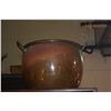 Image 2 : BLUE ENAMELWARE COFFEE POT, COPPER TEA KETTLE & ANTIQUE COPPER POT (3 PCS)