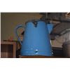 Image 4 : BLUE ENAMELWARE COFFEE POT, COPPER TEA KETTLE & ANTIQUE COPPER POT (3 PCS)