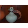 Image 5 : VINTAGE HALL DONUT TEAPOT, VINTAGE MARCREST BANDED BALL PITCHER & GLADDING MCBEAN POTTERY CARAFE (3 