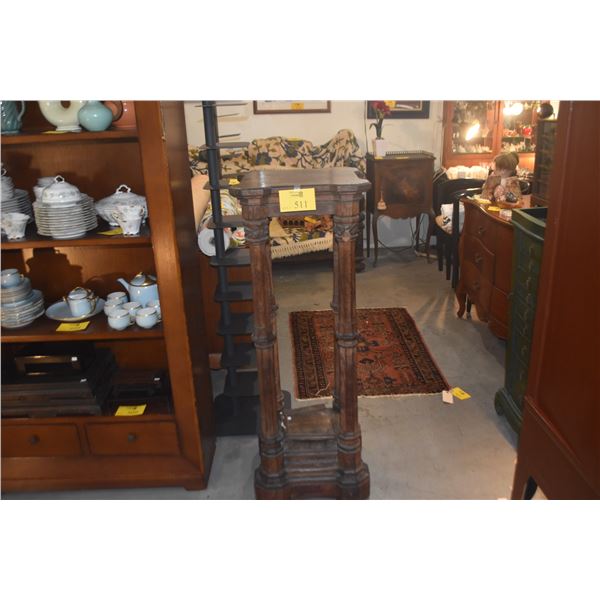 49" ANTIQUE WOOD PEDESTAL (17 3/4" X 17 3/4" X 49")
