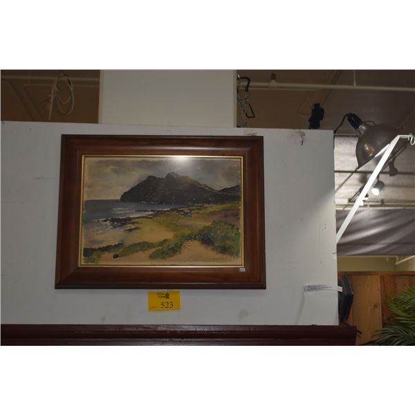 FRAMED WATERCOLOR, COASTAL LANDSCAPE; SIGNED WILLIAM MILLER '64