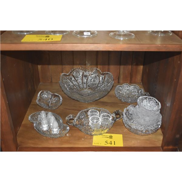 COLLECTION OF CUT CRYSTAL BOWLS, SALT SHAKERS & CELLARS (21 PCS)