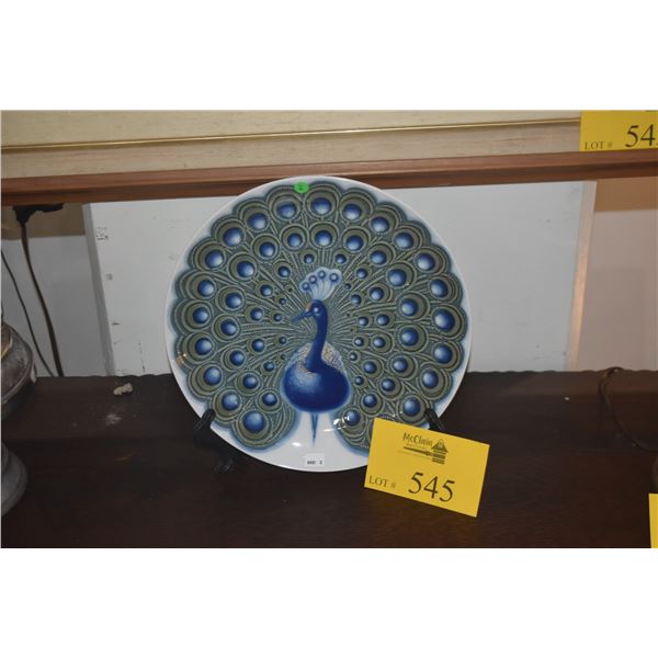GERMAN PEACOCK PLATE (DOES NOT INCLUDE STAND)