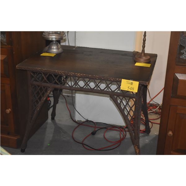 WICKER TABLE (36" X 24 1/2" X 30")