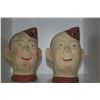 Image 2 : VINTAGE WWII ARMY SOLDIER HEAD VASES (2 PCS)