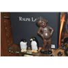 Image 5 : RALPH LAUREN PICTURE FRAME, MINIATURE STATUARY & PITCHERS, BOARS HEAD CUP, ETC. (9 PCS)