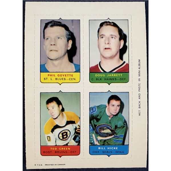 1969 O-PEE-CHEE HOCKEY 4-IN-1 TED GREEN