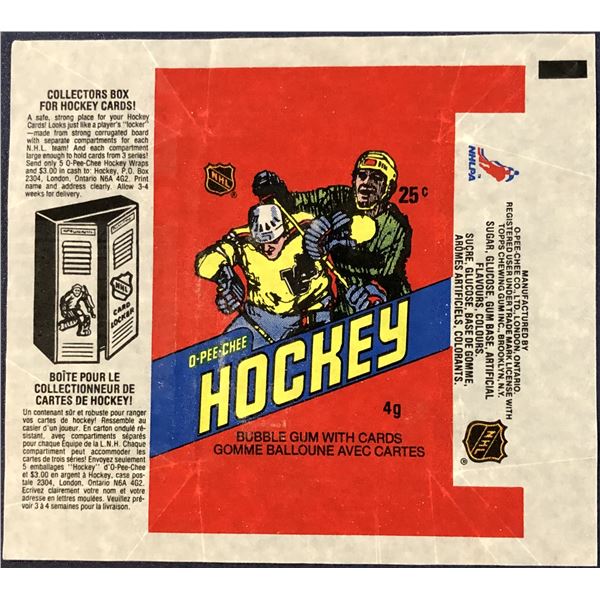 1981-82 O-PEE-CHEE NHL HOCKEY WRAPPER