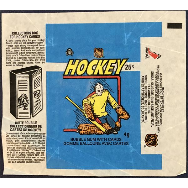 1982-83 O-PEE-CHEE NHL HOCKEY WRAPPER