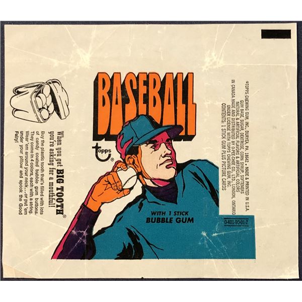 1972 TOPPS BASEBALL WRAPPER