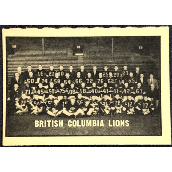 1962 O-PEE-CHEE CFL B.C. LIONS
