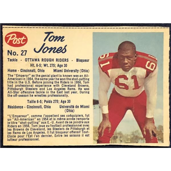 1962 POST CEREAL CFL TOM JONES