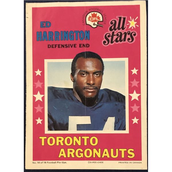1971 O-PEE-CHEE CFL INSERT POSTER - ED HARRINGTON (HOF)