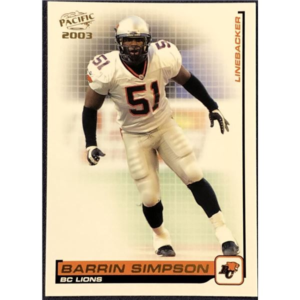 2003 PACIFIC CFL BARRIN SIMPSON (HOF)