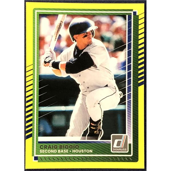 2025 DONRUSS CRAIG BIGGIO (HOF) YELLOW FLASH CARD