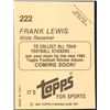 Image 2 : 1981 TOPPS FRANK LEWIS