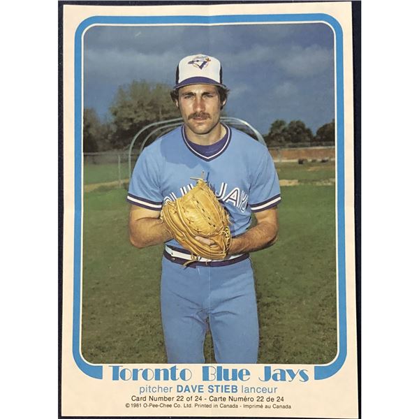 1981 O-PEE-CHEE BASEBALL INSERT POSTER - DAVE STIEB
