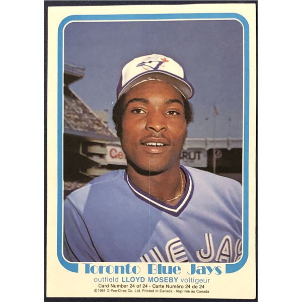 1981 O-PEE-CHEE BASEBALL INSERT POSTER - LLOYD MOSEBY