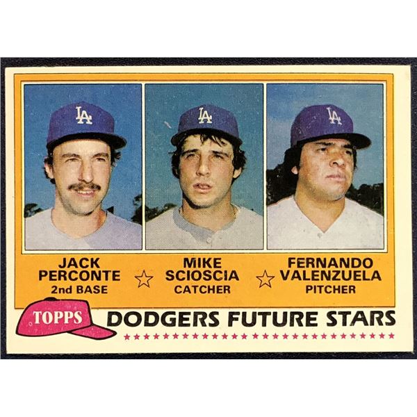 1981 TOPPS FERNANDO VALENZUELA ROOKIE CARD