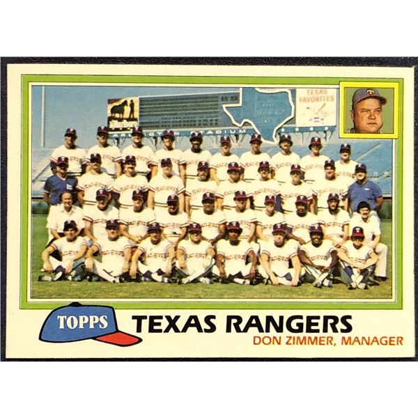 1981 TOPPS TEXAS RANGERS